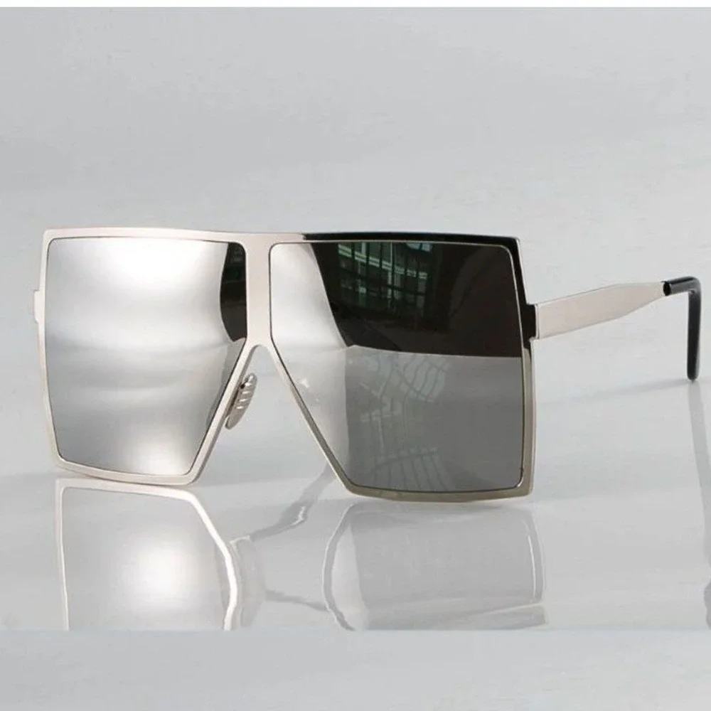Men Sunglasse Square Flat Top Big Frame UV400 Sun Glasses Oversized Hip Hop 2026